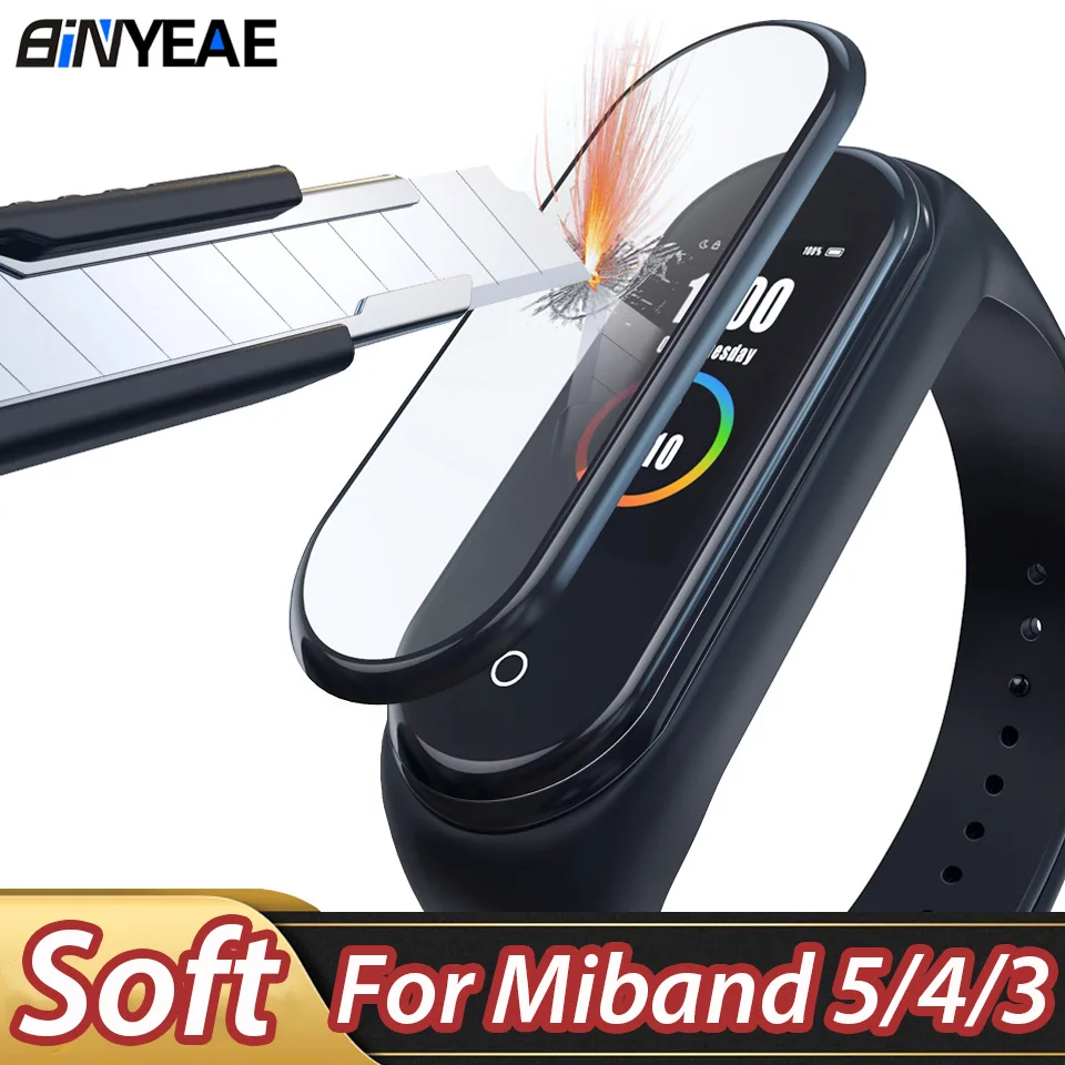 3D закаленное стекло для Xiaomi Mi Band 5 Защита экрана часов Miband 4 Защитное