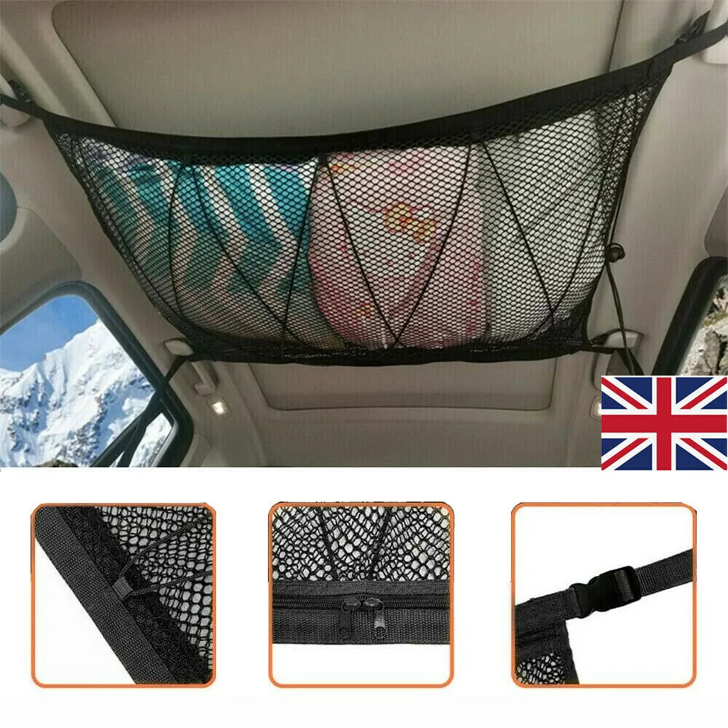 Universal Car Ceiling Storage Net Pocket Roof Ceiling Cargo Net Mesh Bag Pouch For SUV Van 90x60cm
Universal Car Ceiling Storage Net Pocket Roof Ceiling Cargo Net Mesh Bag Pouch For SUV Van 90x60cm