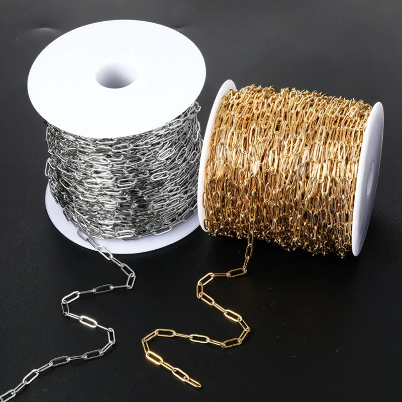 Silver Stainless Steel Paperclip Chain for Bulk Jewelry Making Soldered Cable Necklace Bracelet Chain DIY Accessories
Silver Stainless Steel Paperclip Chain for Bulk Jewelry Making Soldered Cable Necklace Bracelet Chain DIY Accessories