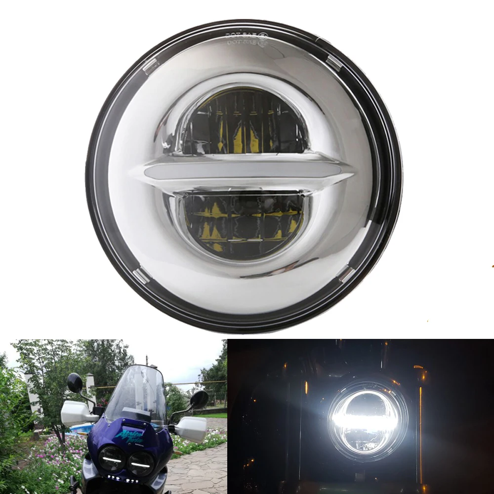5.75 inch Motorcycle Moto LED Projector Full Halo Headlight DRL 50W motorbike headlights for Harley Sportster 883 XL883 FXCW.
5.75 inch Motorcycle Moto LED Projector Full Halo Headlight DRL 50W motorbike headlights for Harley Sportster 883 XL883 FXCW.