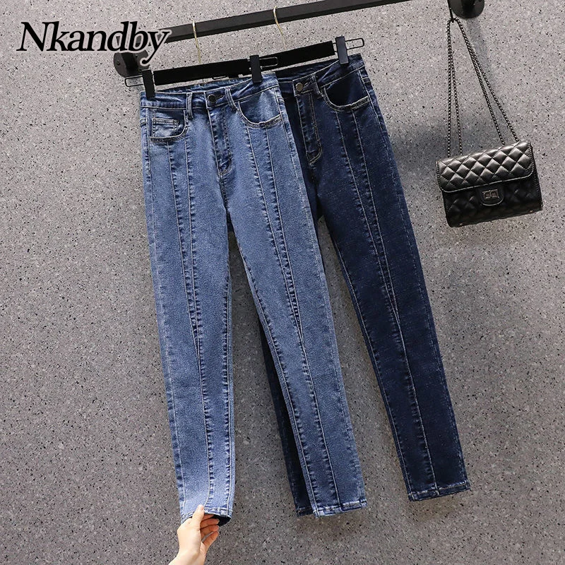 Nkandby Plus Size Elastic Jeans Women 2021 Autumn Large Denim Pencil Pants High Waist Korean Simple Skinny Female Trousers
Nkandby Plus Size Elastic Jeans Women 2021 Autumn Large Denim Pencil Pants High Waist Korean Simple Skinny Female Trousers