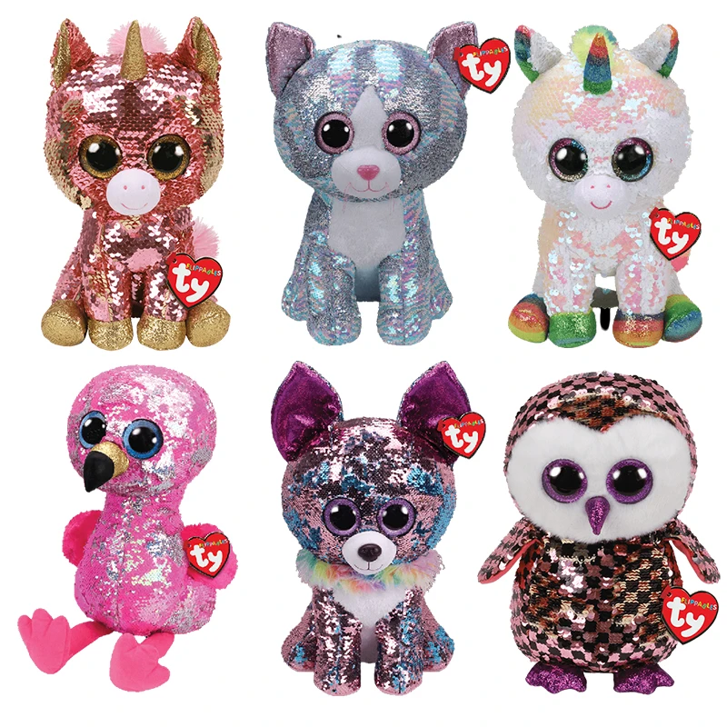 Ty Color-Changing Sequins Plush Toy Big Eyes Color Sequins Tabby Cat Flamingo Unicorn Trey Moore Cool Birthday Gift 15cm
Ty Color-Changing Sequins Plush Toy Big Eyes Color Sequins Tabby Cat Flamingo Unicorn Trey Moore Cool Birthday Gift 15cm