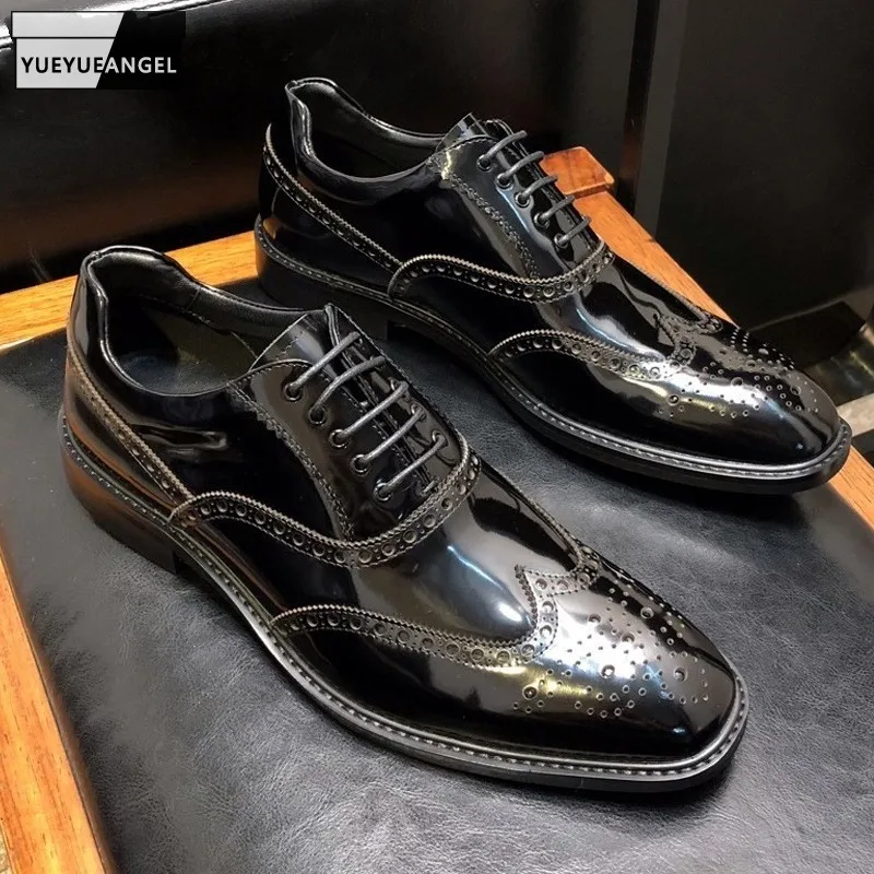 Mens Retro Carved Genuine Leather Brogue Shoes New Business Casual Office Man Work Dress Shoes Luxury Brand Lace Up Formal Shoes
Mens Retro Carved Genuine Leather Brogue Shoes New Business Casual Office Man Work Dress Shoes Luxury Brand Lace Up Formal Shoes