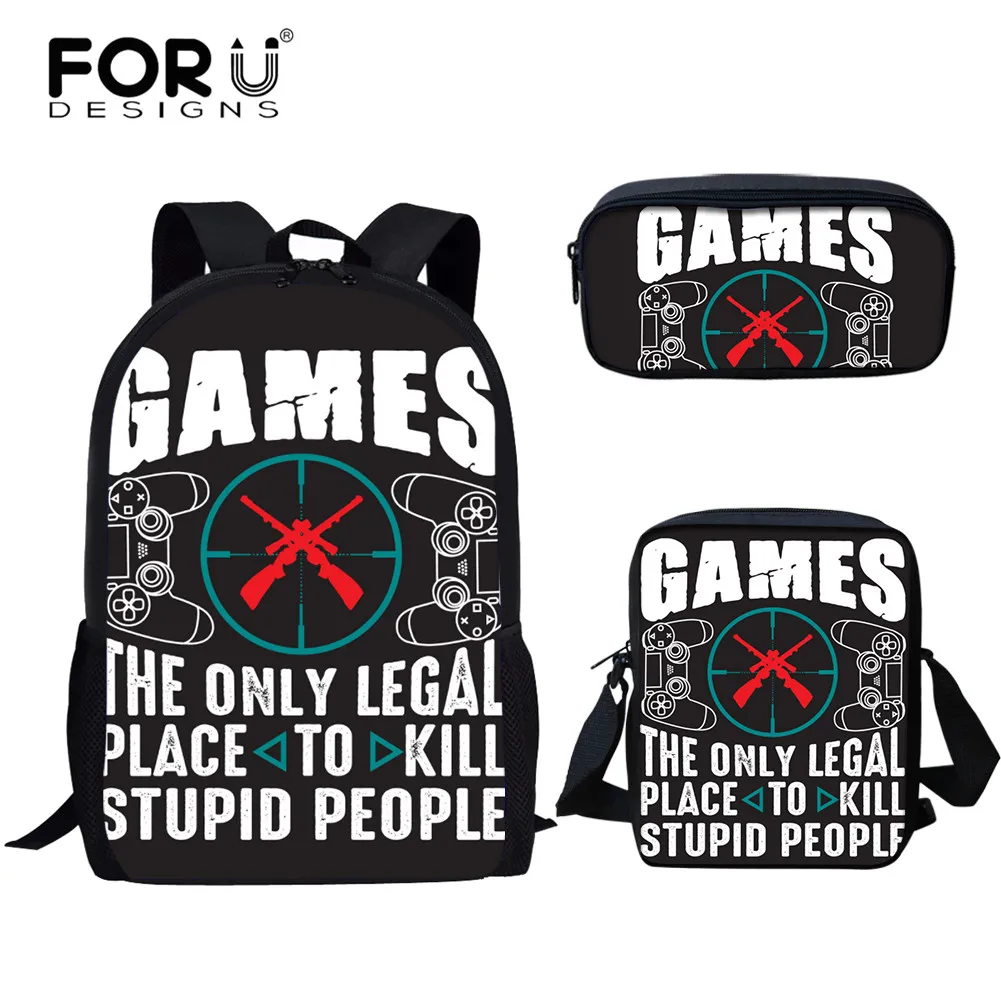 FORUDESIGNS 3Pcs School Book Bag Lunch Bag Messenger Bags Set Game Controller Pattern Printing Backpack for Teenagers Daypack
FORUDESIGNS 3Pcs School Book Bag Lunch Bag Messenger Bags Set Game Controller Pattern Printing Backpack for Teenagers Daypack