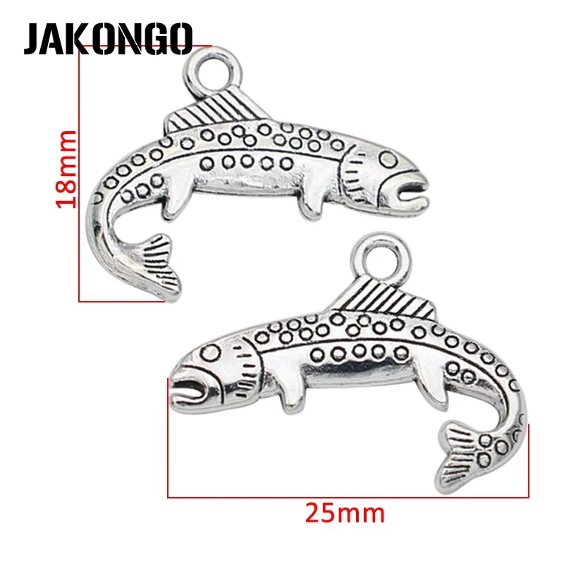 20pcs Antique Silver Plated Fish Charm Pendant for Jewelry Making Bracelet DIY Accessories Handmade Craft 25x18mm
20pcs Antique Silver Plated Fish Charm Pendant for Jewelry Making Bracelet DIY Accessories Handmade Craft 25x18mm