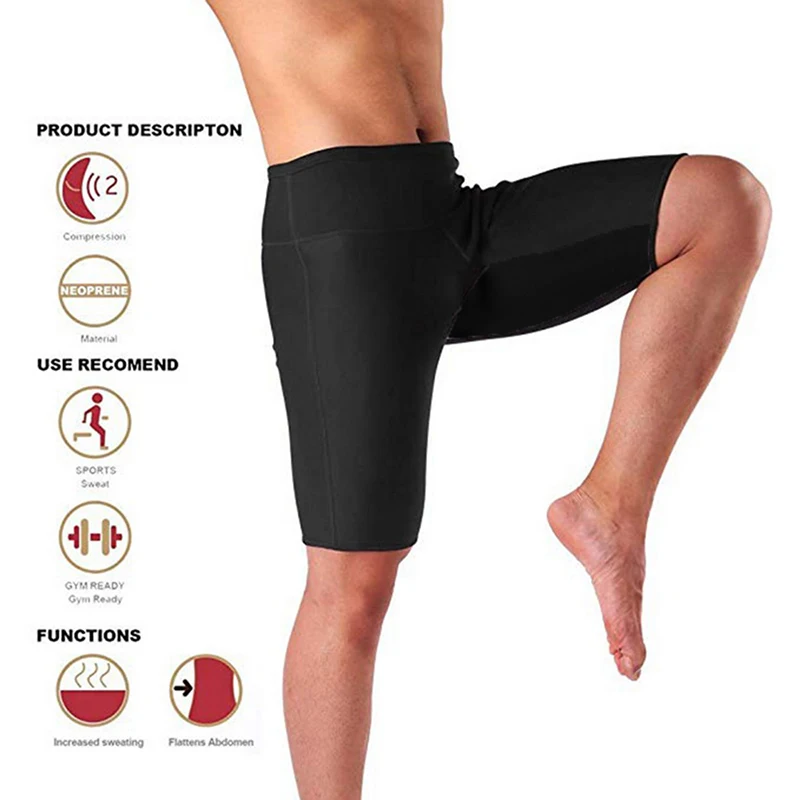 2019 New Mens Weight Loss Sauna Sweat Thermo Shorts Body Shaper Athletic Yoga Gym Male Summer Sports | Мужская одежда