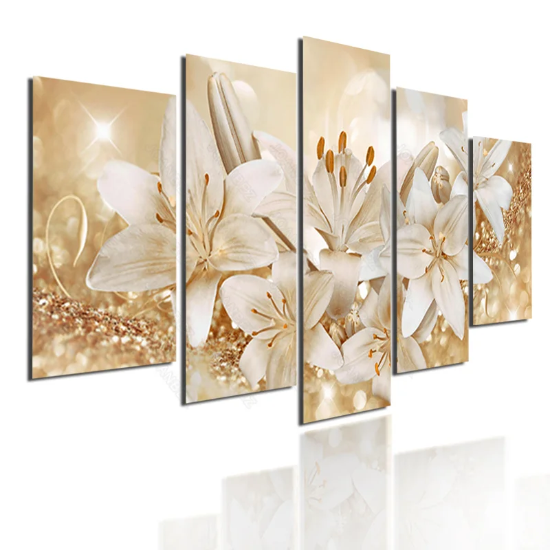 Modern Style Canvas Material Decoration Painting White Flowers Golden Pearl Tile Shining Pattern Background Poster Living Room
Modern Style Canvas Material Decoration Painting White Flowers Golden Pearl Tile Shining Pattern Background Poster Living Room