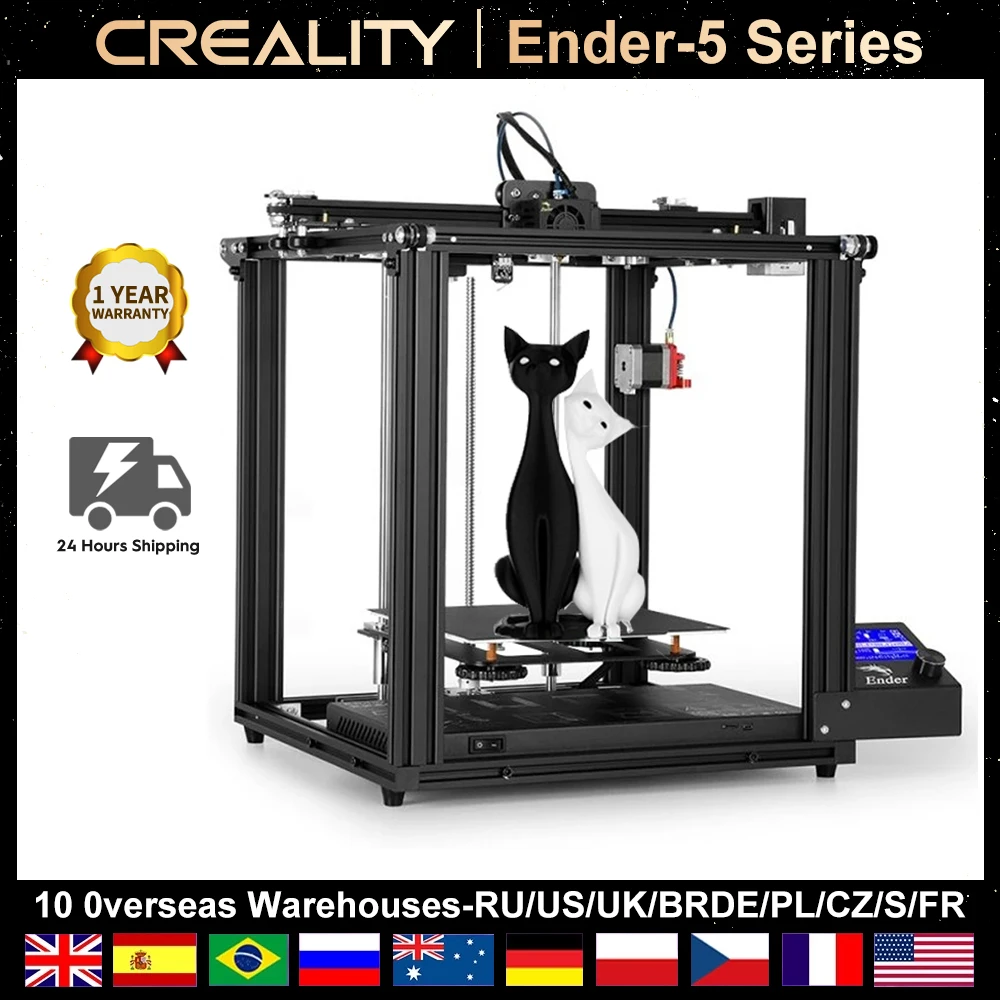Creality Ender 5 Plus 3D Printer Ender-5 Pro Magnetic Build Plate Power off Resume Silent Board Printing Enclosed Structure
Creality Ender 5 Plus 3D Printer Ender-5 Pro Magnetic Build Plate Power off Resume Silent Board Printing Enclosed Structure