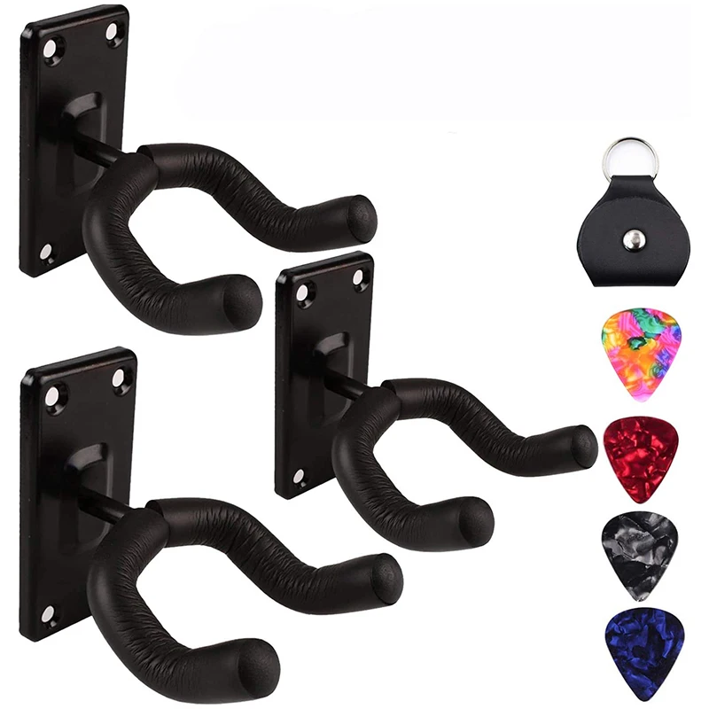Guitar Wall Mount Hanger Hook Holder Stand Guitar Hangers Hooks for Acoustic Electric and Bass Guitars 3Pack-Black
Guitar Wall Mount Hanger Hook Holder Stand Guitar Hangers Hooks for Acoustic Electric and Bass Guitars 3Pack-Black