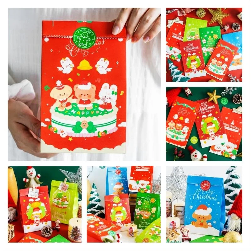 Christmas 6 styles white kraft paper folding gift bags cute stickers Christmas season series cute ins style gift bags
Christmas 6 styles white kraft paper folding gift bags cute stickers Christmas season series cute ins style gift bags