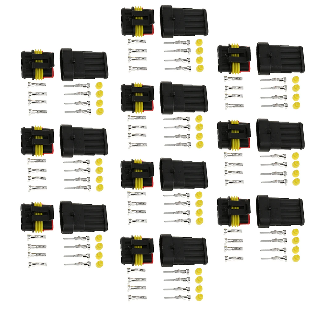 10 Kit 4Pin Way Sealed Waterproof Electrical Wire Connector Plug Terminal 
10 Kit 4Pin Way Sealed Waterproof Electrical Wire Connector Plug Terminal