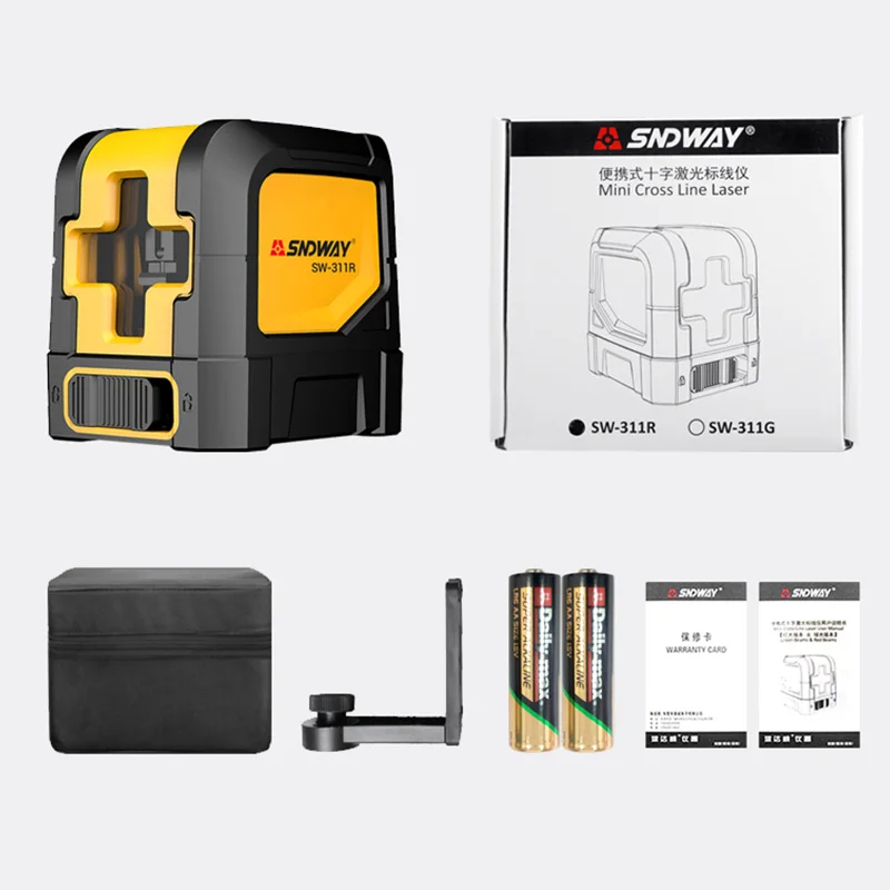 SNDWAY laser level green line 2-line self-leveling vertical horizontal cross laser red beam line measuring instrument SW-311G
SNDWAY laser level green line 2-line self-leveling vertical horizontal cross laser red beam line measuring instrument SW-311G