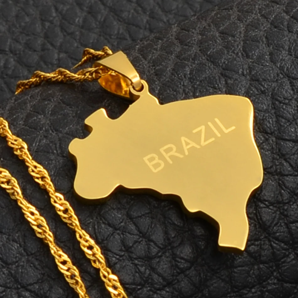 Anniyo Brazil Map Pendant & Necklace Brasil Maps Gold Color Jewelry Gifts #023921
Anniyo Brazil Map Pendant & Necklace Brasil Maps Gold Color Jewelry Gifts #023921