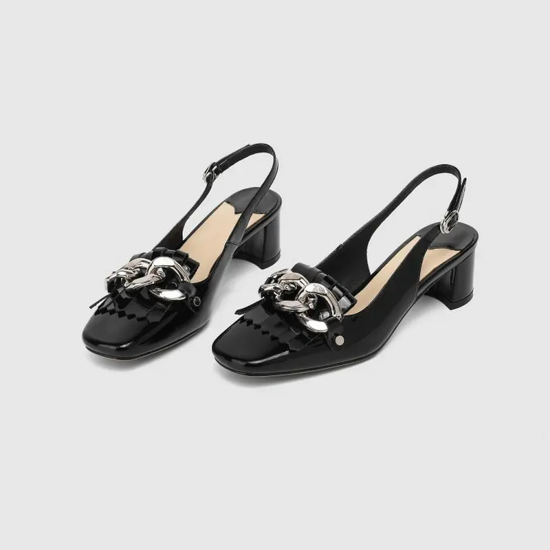Sianie Tianie 2021 Summer Shoes Office Genuine Natural Leather Chunky High Heels Slingback Woman Sandals With Metal Chain Tassel
Sianie Tianie 2021 Summer Shoes Office Genuine Natural Leather Chunky High Heels Slingback Woman Sandals With Metal Chain Tassel
