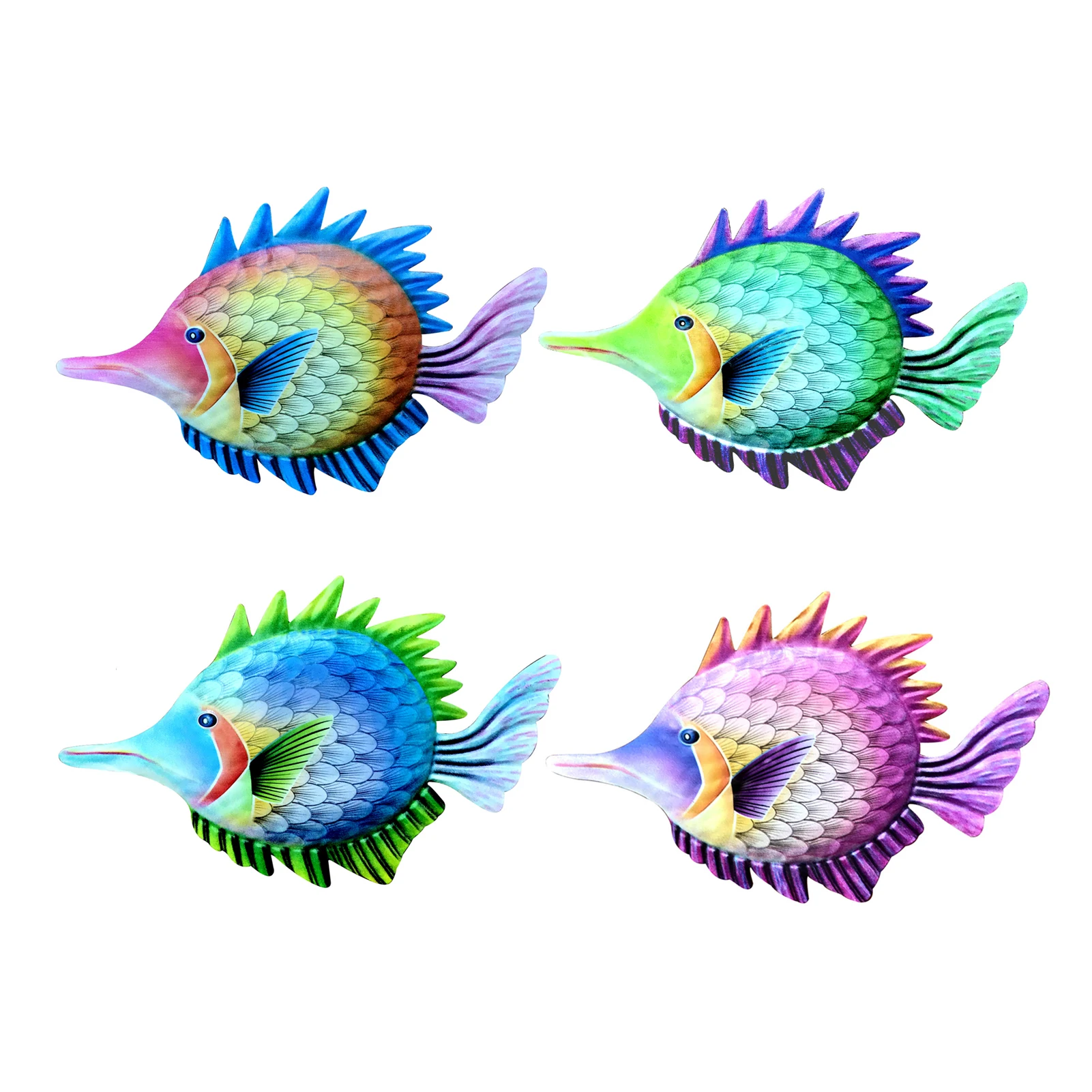 4PCS Metal Fish Wall Decor Art Exquisite Hanging Garden Decor Ocean theme Colorful and beautiful lively eyes, cute mouth
4PCS Metal Fish Wall Decor Art Exquisite Hanging Garden Decor Ocean theme Colorful and beautiful lively eyes, cute mouth
