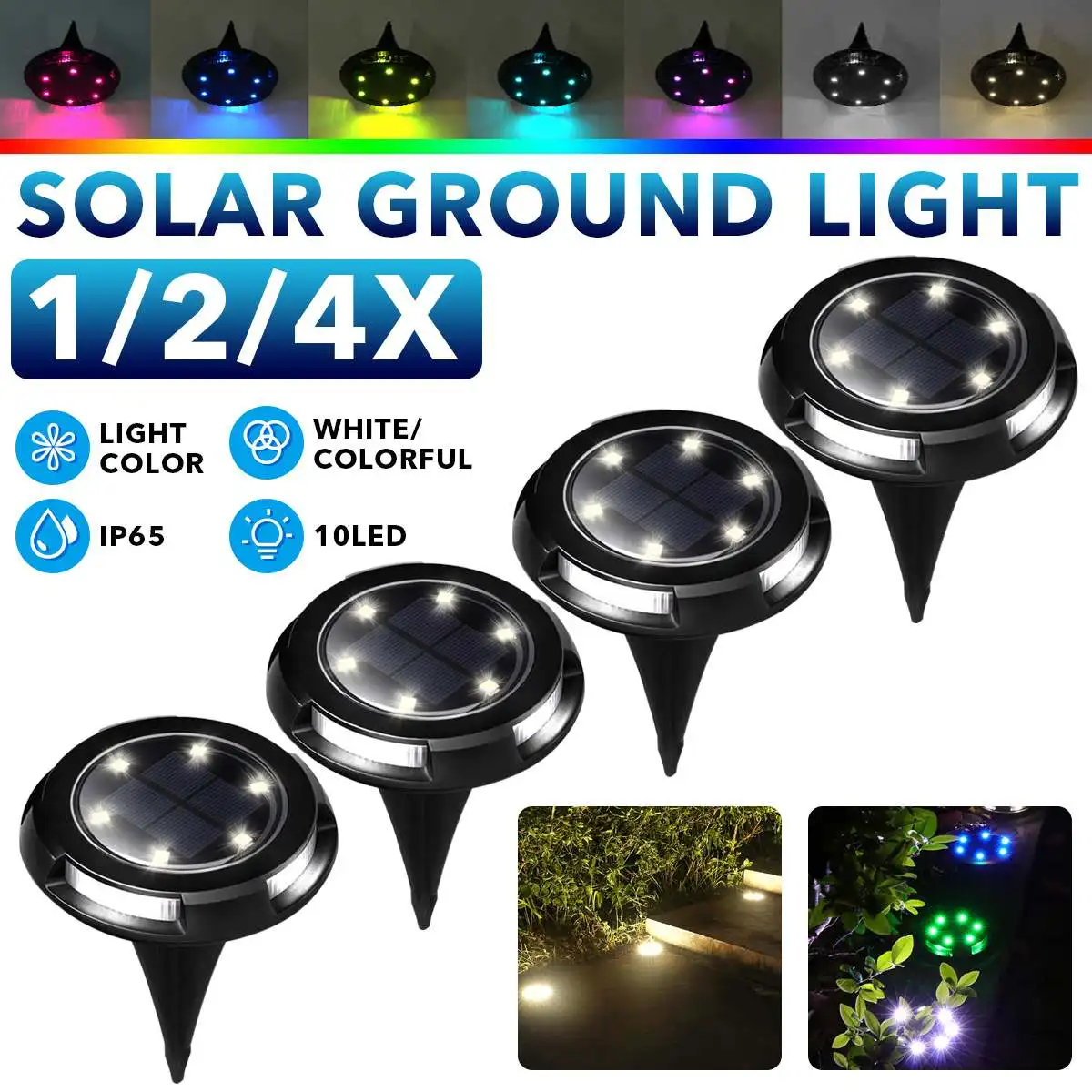 Solar Ground Lights 10 LED Solar Garden Lights Landscape Lighting Outdoor Garden Lawn Lamps IP65 Waterproof Path Aisle Lamp
Solar Ground Lights 10 LED Solar Garden Lights Landscape Lighting Outdoor Garden Lawn Lamps IP65 Waterproof Path Aisle Lamp