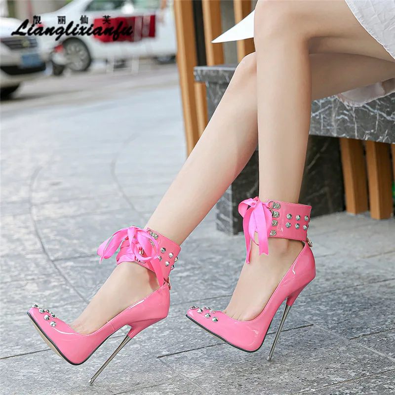 LLXF женская обувь с заклепками на шнуровке, женская обувь с бантиком на высоком тонком каблуке 16 см, туфли-лодочки на шпильке с заостренным но...
LLXF женская обувь с заклепками на шнуровке, женская обувь с бантиком на высоком тонком каблуке 16 см, туфли-лодочки на шпильке с заостренным но...