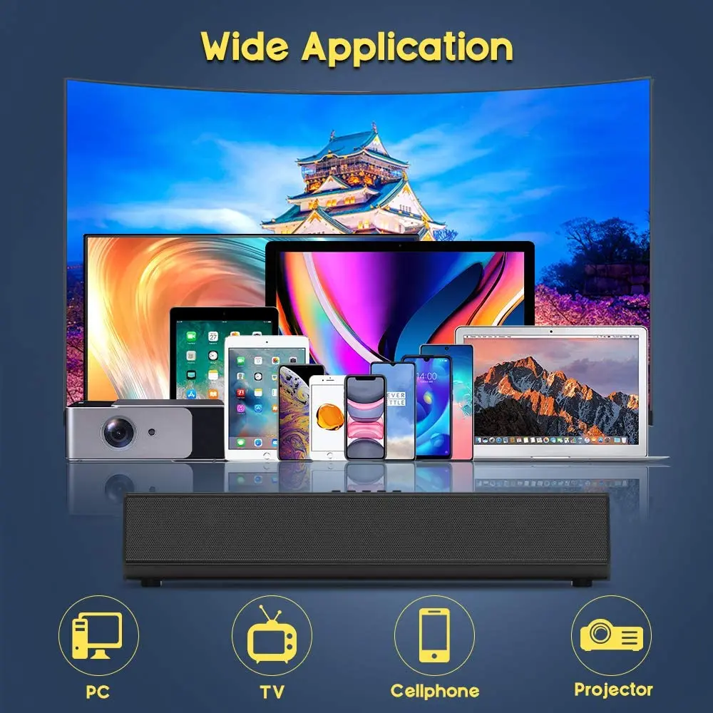 Soundbar for TV PC Sound Bar Wired Wireless Bluetooth Speaker Home Theater Desktop/Laptop/Computer/Projectors/Smartphone | Электроника