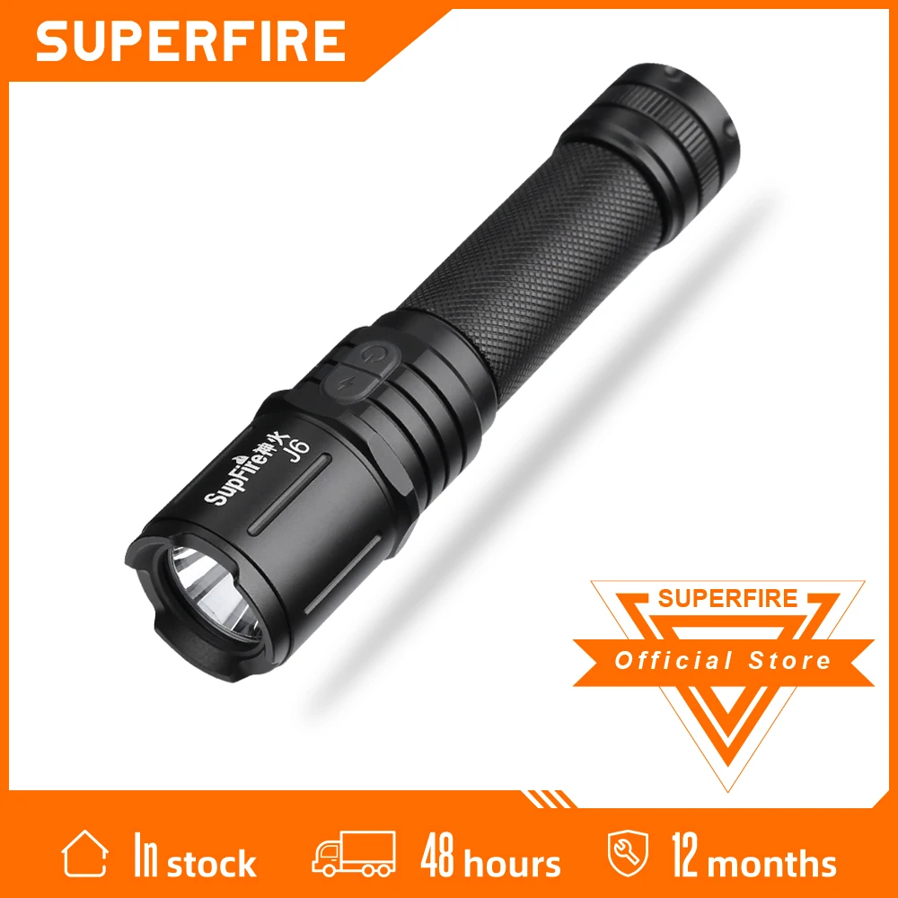 Светодиодный фонарь Supfire J6 милитари яркий для самообороны фонасветильник поиска