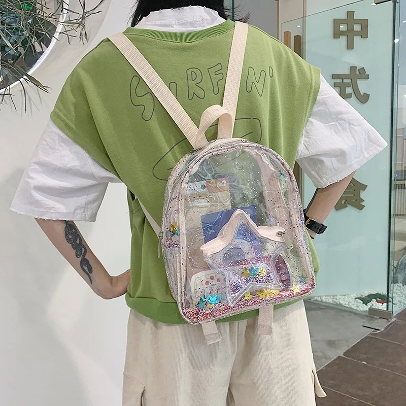 TINYAT Fashion Women Backpack Small Clear PVC Women Backpack Transparent Travel School Backpack Bag for Teenage Girls Mochila
TINYAT Fashion Women Backpack Small Clear PVC Women Backpack Transparent Travel School Backpack Bag for Teenage Girls Mochila