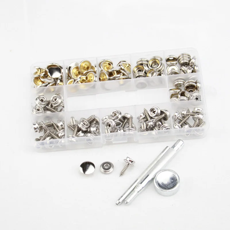 50 Sets Of 15MM Stainless Steel Screws 201# Buttons Large White Yacht Tarpaulin Screw Fixing Buttons Installation Tool
50 Sets Of 15MM Stainless Steel Screws 201# Buttons Large White Yacht Tarpaulin Screw Fixing Buttons Installation Tool