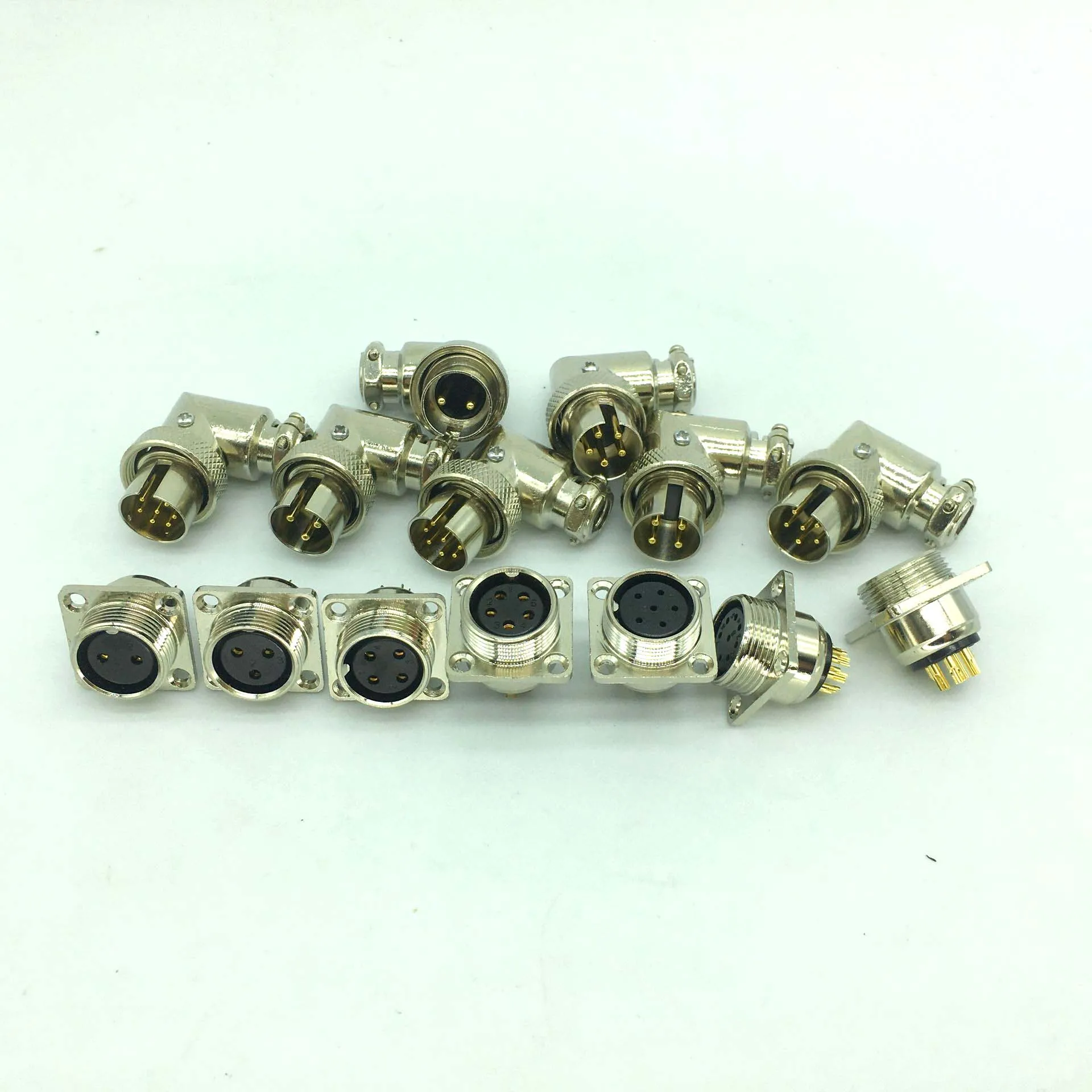 

Gilded Square 2Pin 3Pin 4Pin 5Pin 6Pin 7Pin 8 Pin Wire Panel Connector GX16 Right Angle Aviation Plug Socket Reversed Assembling