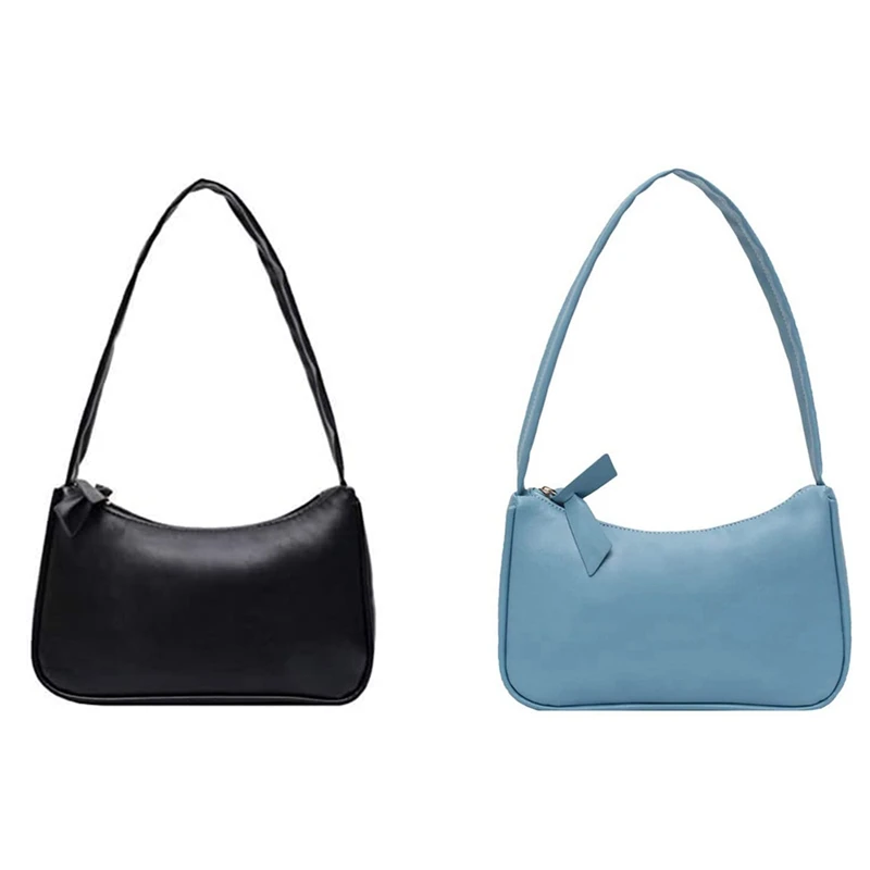 NEW-2PCS Female Baodan Shoulder Bag Simple Wild Net Red Armpit Bag Bowknot Handbag PU Leather Bag Lady Handbag, Black & Blue
NEW-2PCS Female Baodan Shoulder Bag Simple Wild Net Red Armpit Bag Bowknot Handbag PU Leather Bag Lady Handbag, Black & Blue