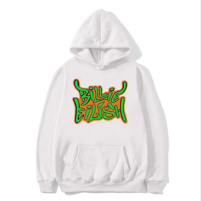 Billie Eilish Толстовка для мужчин wo Мужская хип хоп толстовка с белым капюшоном Harajuku
