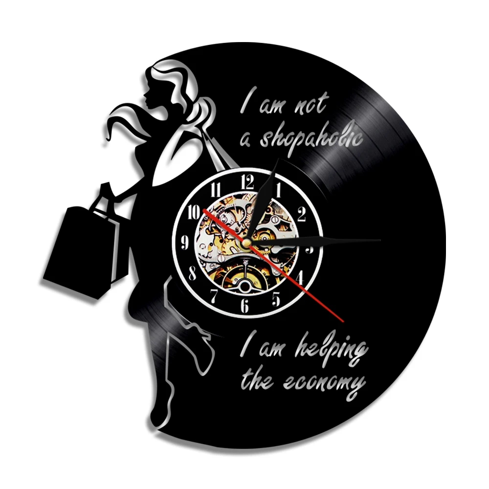 Настенные часы с виниловой пластиной и надписью «I'm Not A Shopaholic Help The Economy» 
Настенные часы с виниловой пластиной и надписью «I'm Not A Shopaholic Help The Economy»