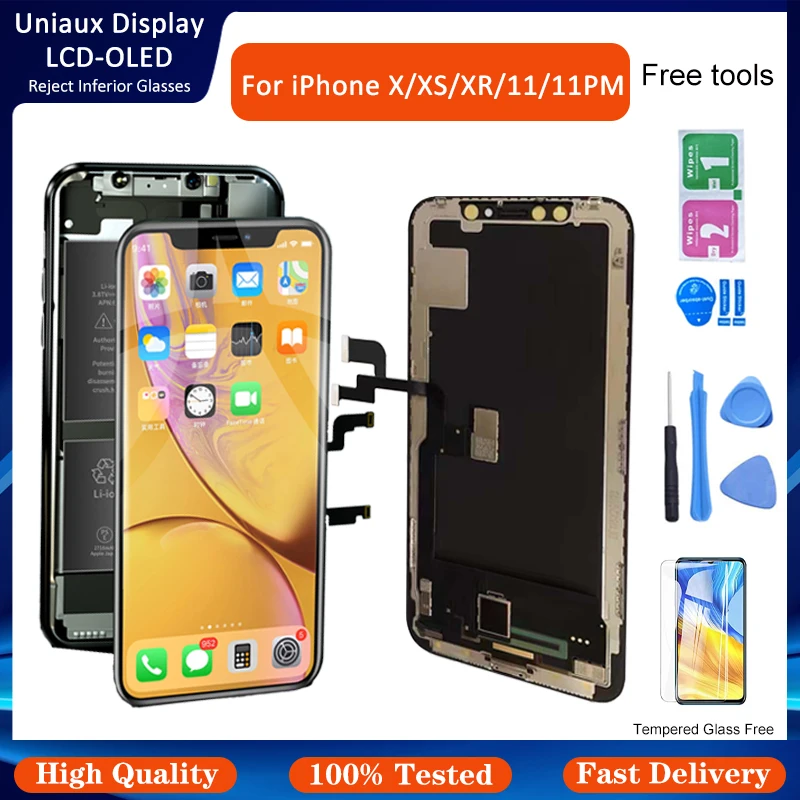 Сменный ЖК-экран для iPhone, Замена ЖК-экрана для iPhone 11 Pro Max, с 3D сенсорным экраном в сборе, точный тон, OLED, для iPhone X, XR, XS Max
Сменный ЖК-экран для iPhone, Замена ЖК-экрана для iPhone 11 Pro Max, с 3D сенсорным экраном в сборе, точный тон, OLED, для iPhone X, XR, XS Max