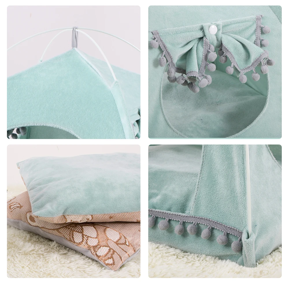 New Style Pet Tent House Cat Bed Portable Teepee With Thick Soft Cushion Available For Cat Dog Puppy Excursion Outdoor Indoor
New Style Pet Tent House Cat Bed Portable Teepee With Thick Soft Cushion Available For Cat Dog Puppy Excursion Outdoor Indoor
