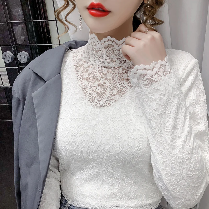 HKCP Fashion Bottoming Women Clothes Solid Turtleneck Office Lady Lace Hollow Out Long Sleeve Spring/Autumn 2020 New
HKCP Fashion Bottoming Women Clothes Solid Turtleneck Office Lady Lace Hollow Out Long Sleeve Spring/Autumn 2020 New