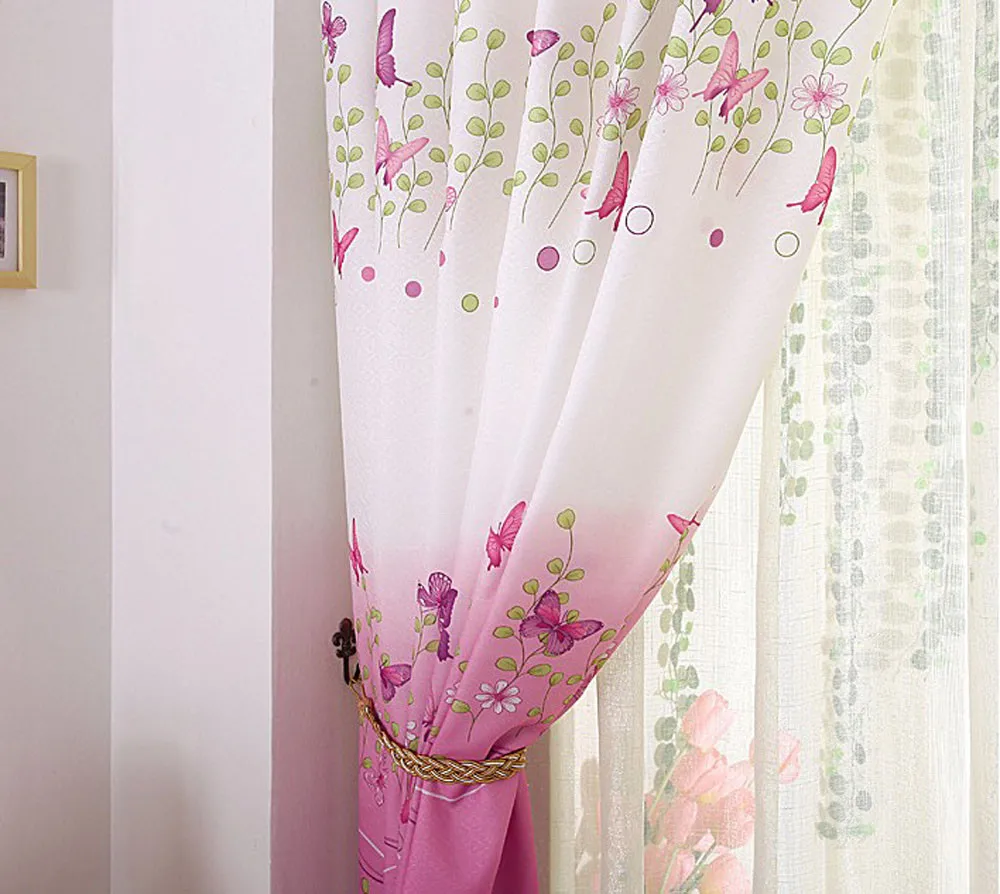 Butterfly Calico Finished Product Cloth Window Screens Curtain | Дом и сад