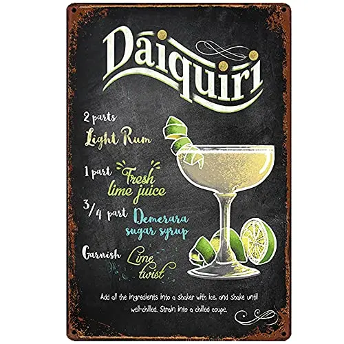 Free Pintree Original Vintage Design Daiquiri Cocktail Recipe Tin Metal Signs Wall Art | Thick Tinplate Print Poster Wall Decora
Free Pintree Original Vintage Design Daiquiri Cocktail Recipe Tin Metal Signs Wall Art | Thick Tinplate Print Poster Wall Decora