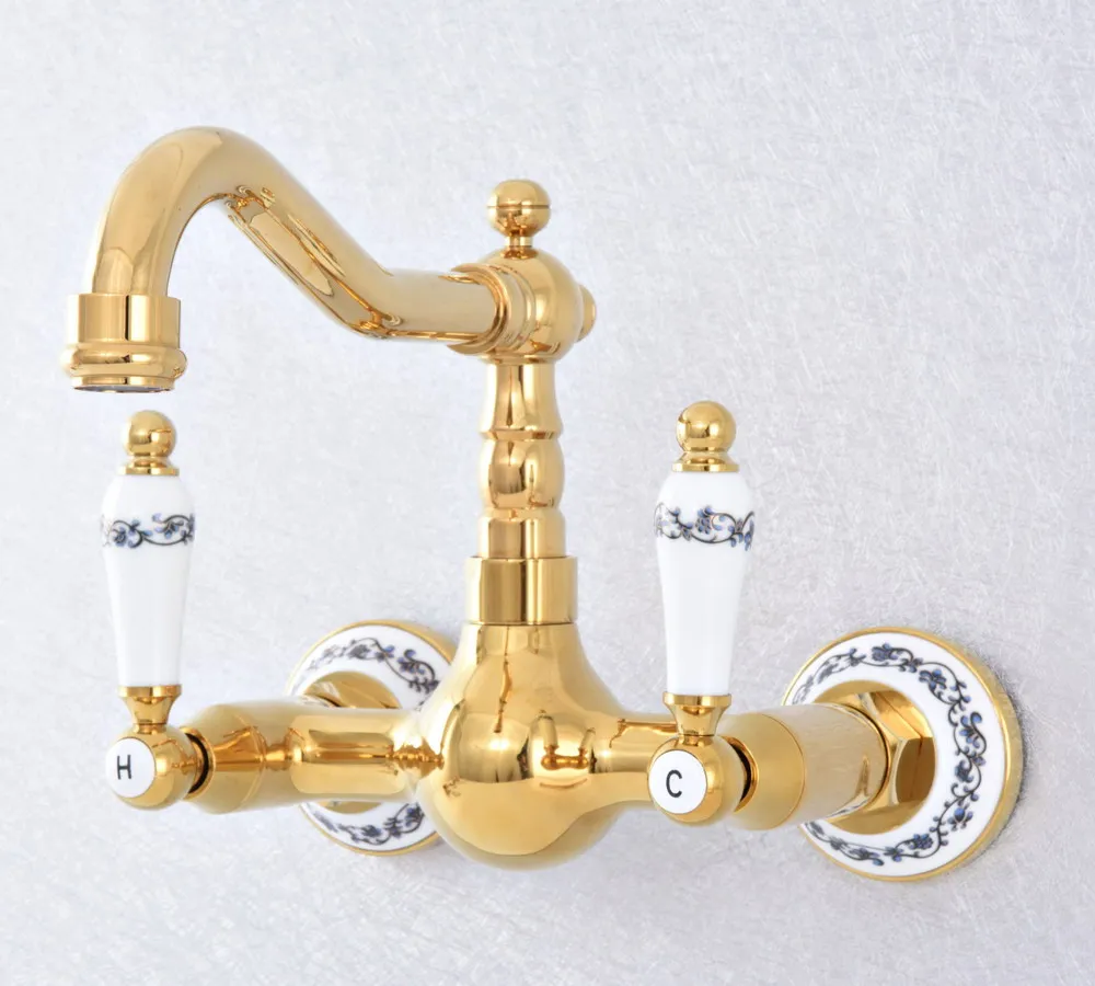 Gold Color Brass Dual-handle Dual-control Hot and Cold Kitchen Faucet In-wall Sink Faucet Lsf611
Gold Color Brass Dual-handle Dual-control Hot and Cold Kitchen Faucet In-wall Sink Faucet Lsf611