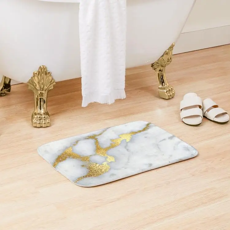 Gold Sparkle Veined Marble Bath Mat Decoration Carpet Bedroom Modern Anti-Slip Shower Room Kitchen Floor Toilet Living Room
Gold Sparkle Veined Marble Bath Mat Decoration Carpet Bedroom Modern Anti-Slip Shower Room Kitchen Floor Toilet Living Room