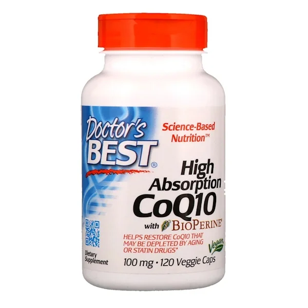 

Doctor's Best High Absorption CoQ10 with BioPerine 120 Veggie Caps coenzyme Q10 BioPerine promote cardiovascular FREE SHIPPING
