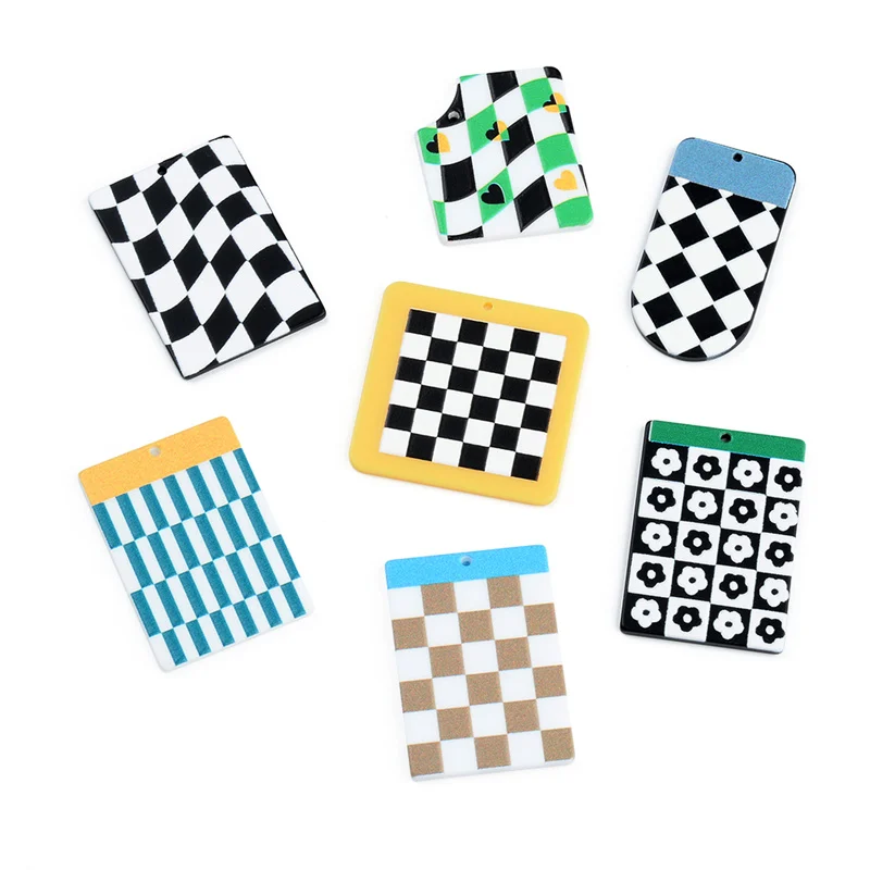 50PCS Square Lattice Black and White Love Four Leaf Hand Made Earrings Connectors DIY Pendant Jewelry Findings Components Charms
50PCS Square Lattice Black and White Love Four Leaf Hand Made Earrings Connectors DIY Pendant Jewelry Findings Components Charms