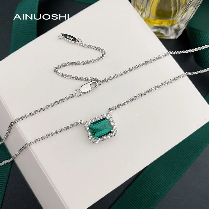 AINUOSHI Simulated Lad Created Emerald Classic Necklace For Women 925 Sterling Silver Jewelry Party Gifts
AINUOSHI Simulated Lad Created Emerald Classic Necklace For Women 925 Sterling Silver Jewelry Party Gifts