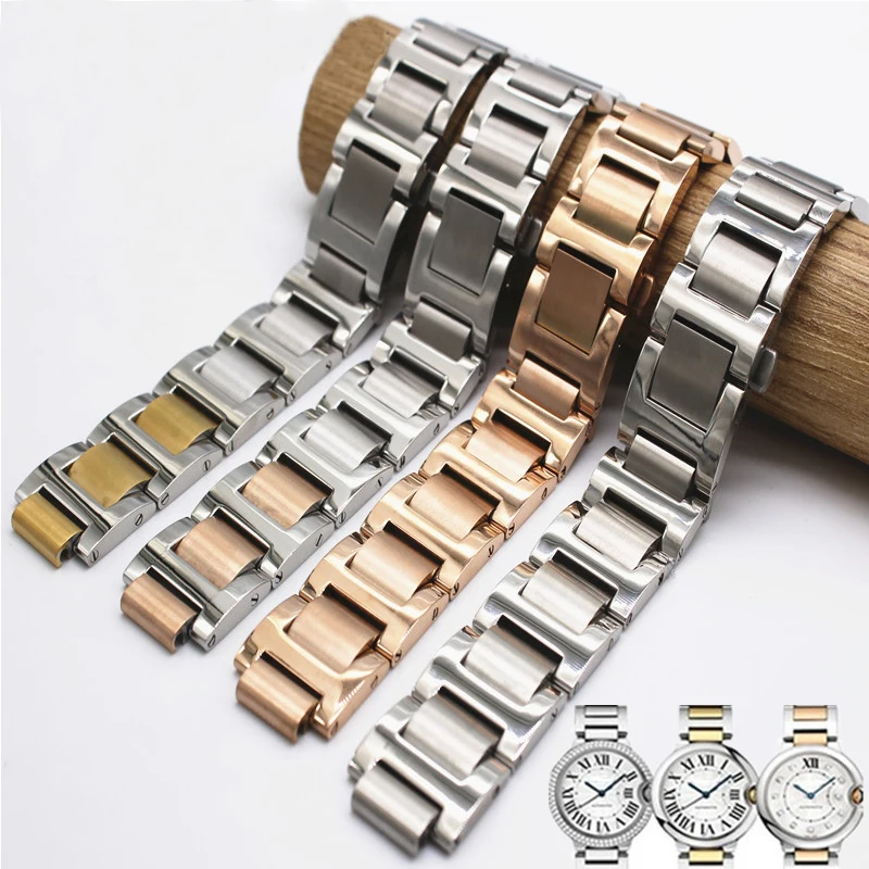 Ремешок из нержавеющей стали мужские аксессуары для часов Cartier Santos женский синий