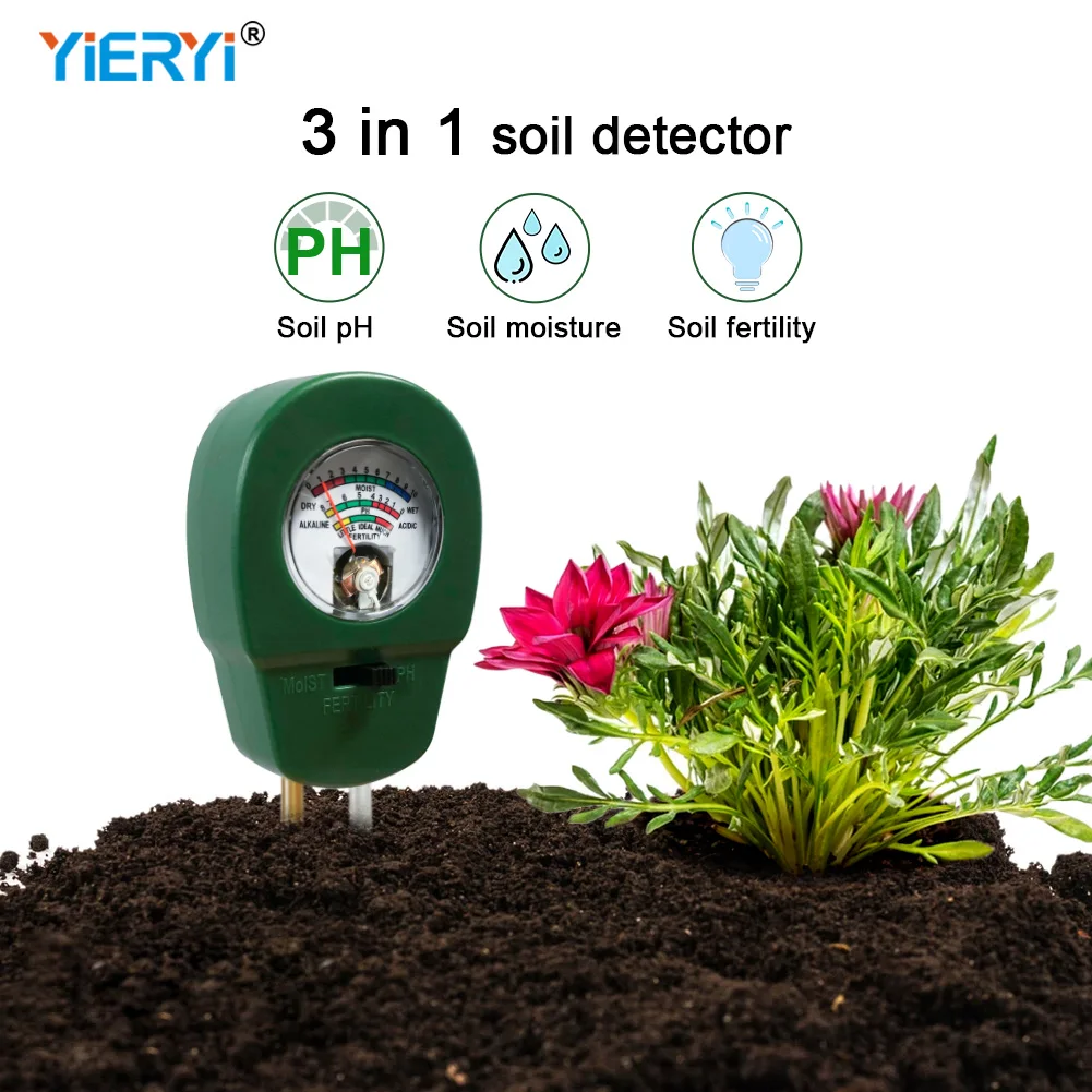 3 in 1 Soil Moisture Fertility PH Meter Humidity Acidity Tester Metal Sensors Analyzer Monitor Detector for Garden Potted Plants
3 in 1 Soil Moisture Fertility PH Meter Humidity Acidity Tester Metal Sensors Analyzer Monitor Detector for Garden Potted Plants