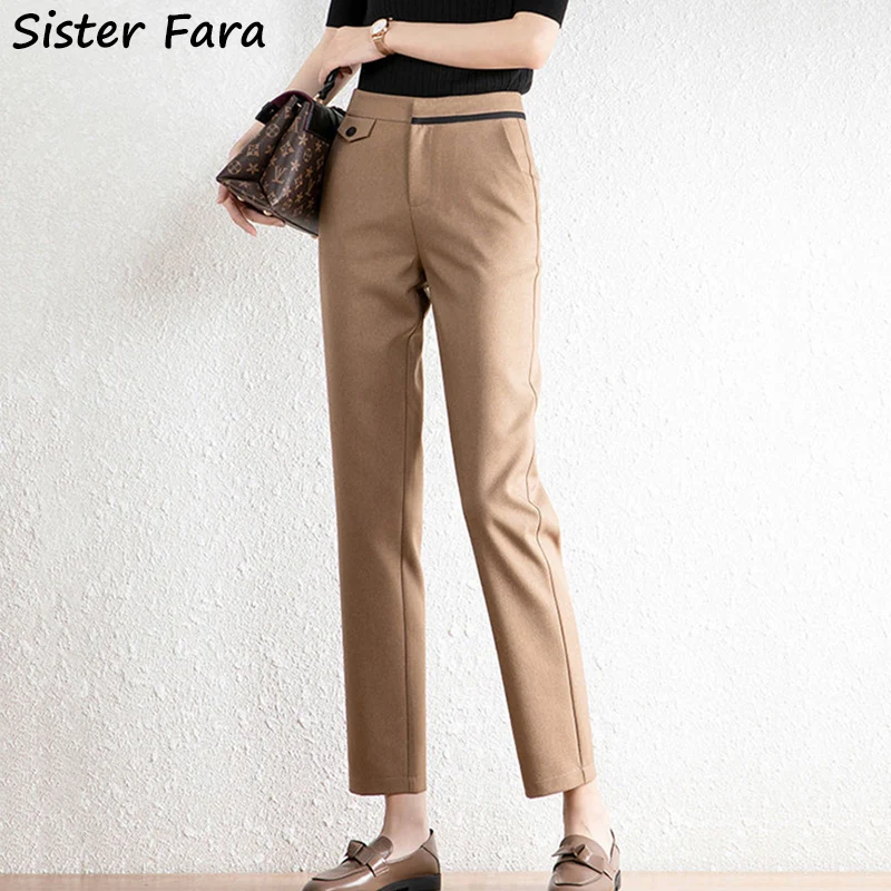 Sister Fara Spring Autumn High Waist Casual Pants Women Nine-point Suit Pants Women Office Pencil Pants Ladies Straight Trousers
Sister Fara Spring Autumn High Waist Casual Pants Women Nine-point Suit Pants Women Office Pencil Pants Ladies Straight Trousers