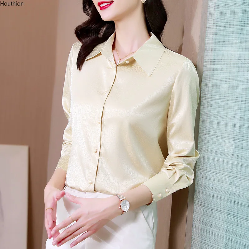 Summer New Women's Blouses Polo Shirt Long Sleeve Tops Solid Color Blouse Silk Casual Fashion Loose
Summer New Women's Blouses Polo Shirt Long Sleeve Tops Solid Color Blouse Silk Casual Fashion Loose