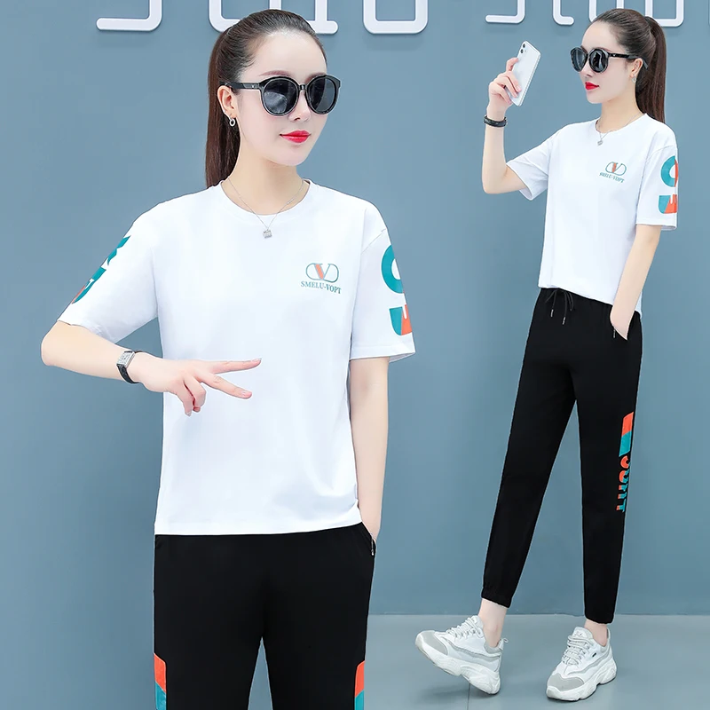 Girls' Student Cotton Suit Women'S Summer New Fashion Show Skinny Age-Reducing Running Casual Wear Short Sleeve Two Piece Set
Girls' Student Cotton Suit Women'S Summer New Fashion Show Skinny Age-Reducing Running Casual Wear Short Sleeve Two Piece Set