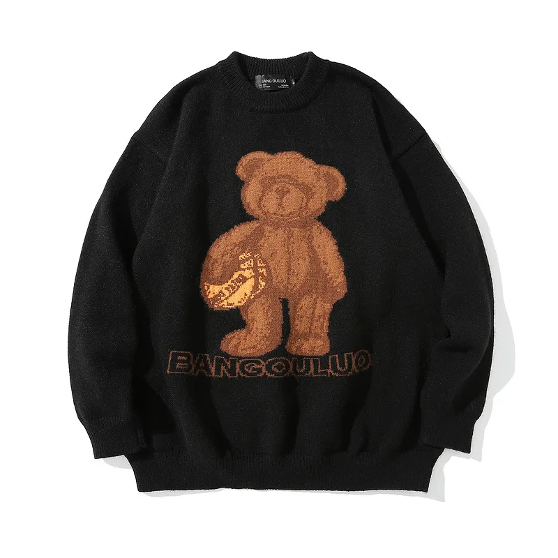 Sweater Men Women New Hot Fire Cute Cartoon Teddy Bear Jacquard Loose Lazy Hip-Hop Street Tide Luxury High Quality Pullovers
Sweater Men Women New Hot Fire Cute Cartoon Teddy Bear Jacquard Loose Lazy Hip-Hop Street Tide Luxury High Quality Pullovers