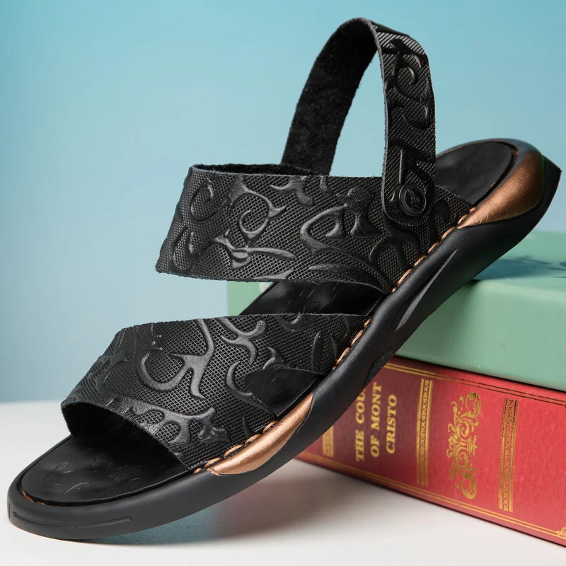 Сандалии мужские кожаные для улицы, Мягкие Шлепанцы, удобная обувь для прогулок, римские сандалии, большие размеры 38-45, летняя пляжная обувь 
Сандалии мужские кожаные для улицы, Мягкие Шлепанцы, удобная обувь для прогулок, римские сандалии, большие размеры 38-45, летняя пляжная обувь