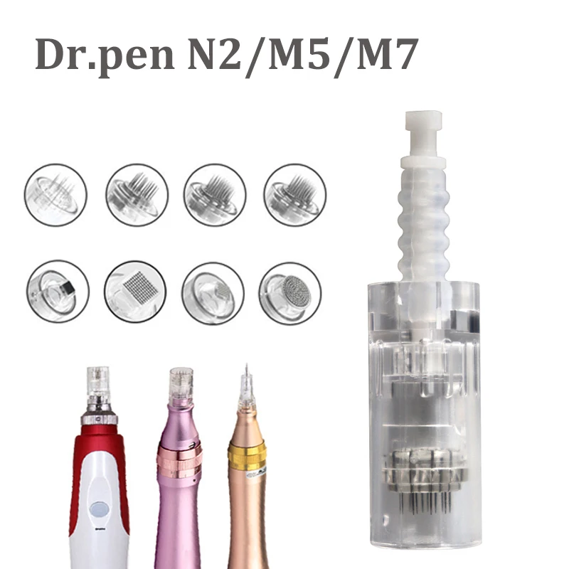 

10/30/50p Bayonet Round Nano Pin Tattoo Needle Cartridge Auto Microneedle Derma Pen Tip Nutrition Input for MESO Dr.pen N2/M5/M7