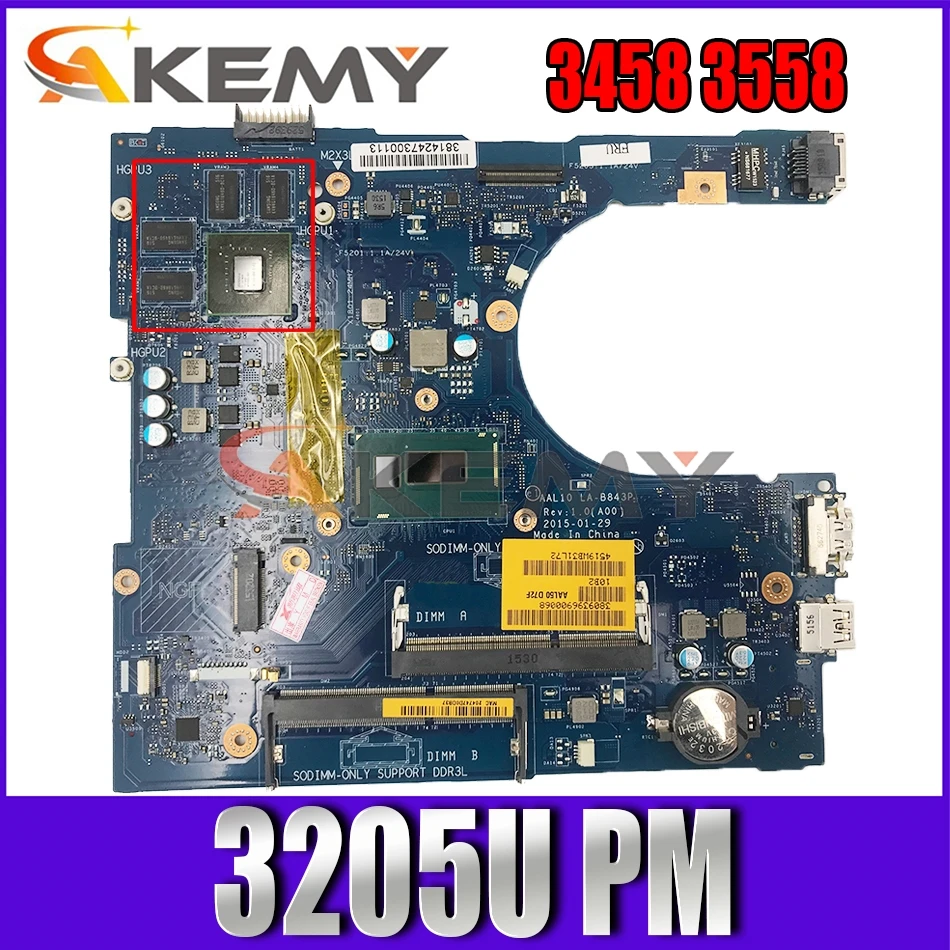 Akemy CN-03FKYV 3FKYV для Dell Vostro 3458 3558 Материнская плата ноутбука AAL10 LA-B843P SR215 3205U Процессор порт VGA материнская плата 100% тестирование
Akemy CN-03FKYV 3FKYV для Dell Vostro 3458 3558 Материнская плата ноутбука AAL10 LA-B843P SR215 3205U Процессор порт VGA материнская плата 100% тестирование