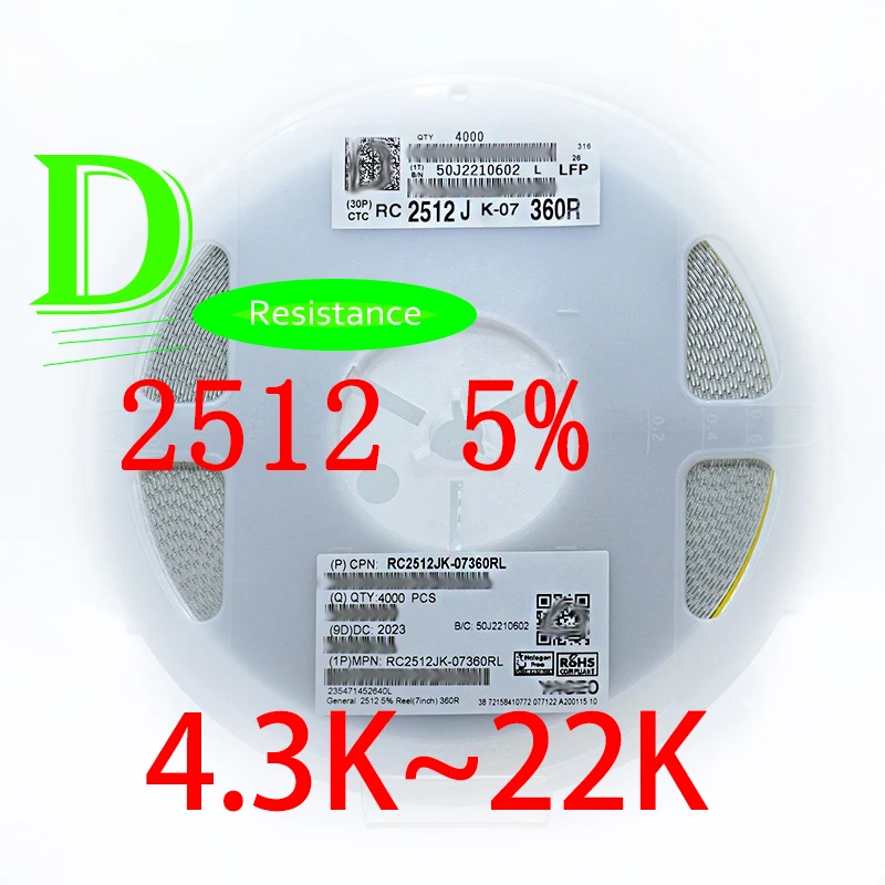 50 шт. SMD резистор 2512 5% RC2512JK-07 серии 4,3 K 4,7 K 5,1 K 5,6 K 6,2 K 6,8 K 7,5 K 8,2 K 9,1 K 10K 11K 12K 13 15K 16 18 карат 20K 22K
50 шт. SMD резистор 2512 5% RC2512JK-07 серии 4,3 K 4,7 K 5,1 K 5,6 K 6,2 K 6,8 K 7,5 K 8,2 K 9,1 K 10K 11K 12K 13 15K 16 18 карат 20K 22K