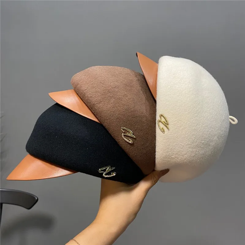 202109-may-nearwen autumn winter wool Pumpkin shape lovely rhinestone pin pu brim lady leisure Equestrian hat women visors cap
202109-may-nearwen autumn winter wool Pumpkin shape lovely rhinestone pin pu brim lady leisure Equestrian hat women visors cap